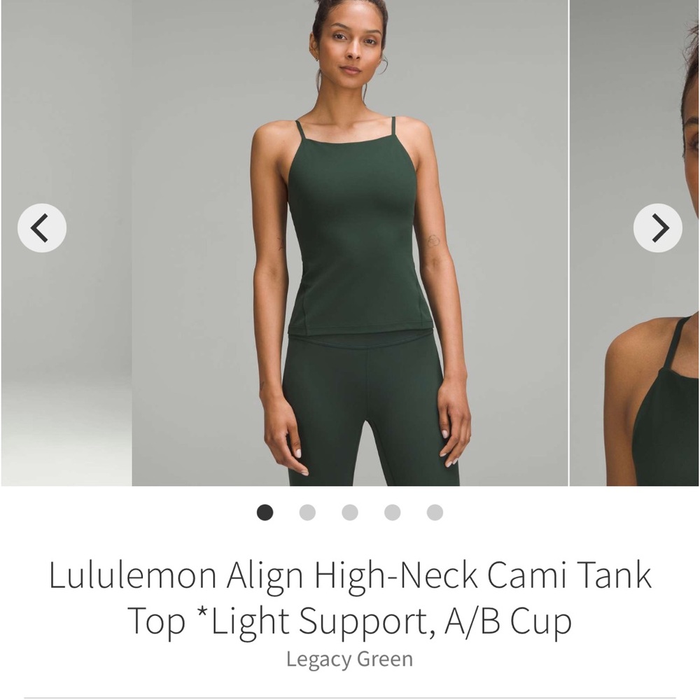 Lululemon Align high neck cami tank A/B LEGACY GREEN Sz 4